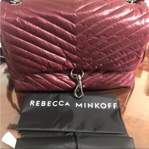 Rebecca Minkoff’s latest garnet shoulder bag with Premium leather strapping
